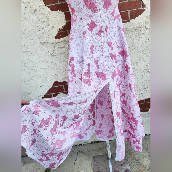 $659 THREE GRACES London embroidered cotton sleeveless strap 8 long midi dress - Picture 5 of 16